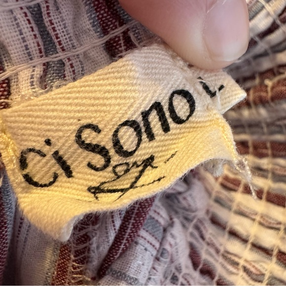 Ci Sono Multicolor Striped Wide-Leg Linen-Blend Pants - Picture 5 of 6